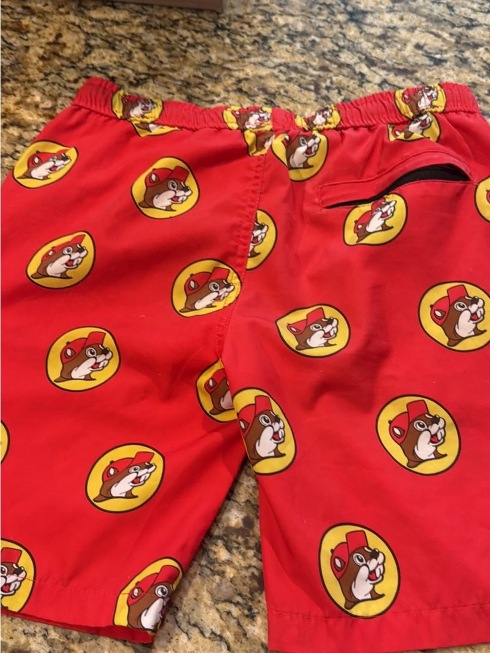 Kids Red Swim Trunks with Fox Logo